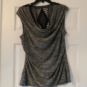 Scoop neck gray top